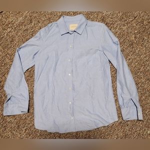Sezane light blue button up shirt